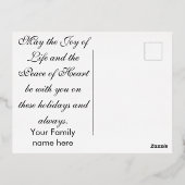 Kerstkerst in de winter folie feestdagen briefkaart (Achterkant)