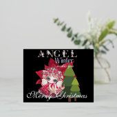 Kerstkerst in de winter folie feestdagen briefkaart (Staand Voorkant)