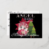 Kerstkerst in de winter folie feestdagen briefkaart (Voorkant / Achterkant)