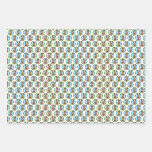 Kerstkerst Inpakpapier Vel (Voorkant 3)