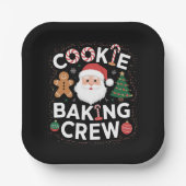 Kerstkerst kerstmis met koekjesbakkerij papieren bordje (Voorkant)