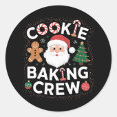 Kerstkerst kerstmis met koekjesbakkerij ronde sticker (Voorkant)