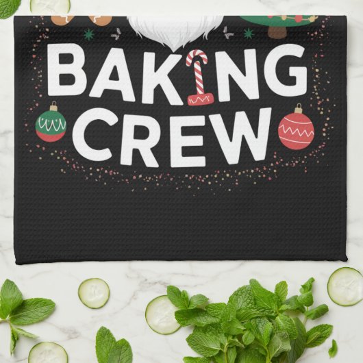 Kerstkerst kerstmis met koekjesbakkerij theedoek (Gevouwen)