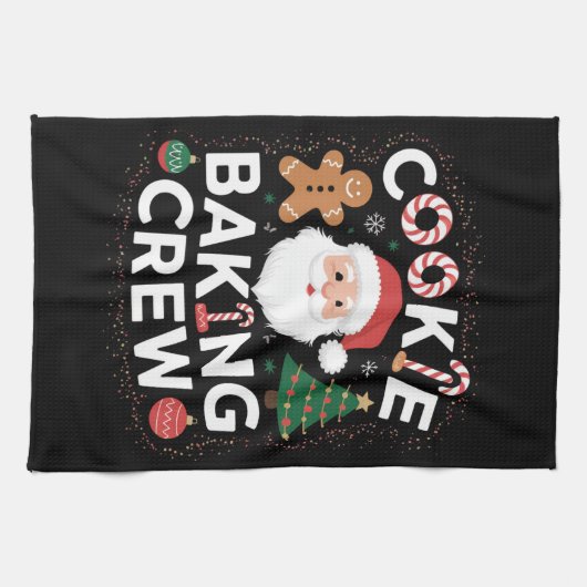 Kerstkerst kerstmis met koekjesbakkerij theedoek (Horizontaal)