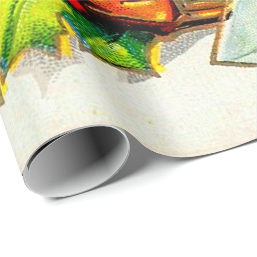  kerstkerst met kat cadeaupapier (Rol Hoek)