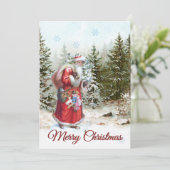 kerstkerst met kerstbomen feestdagenkaart (Staand voorkant)