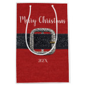 Kerstkerst met kerstfeest medium cadeauzakje (Voorkant)