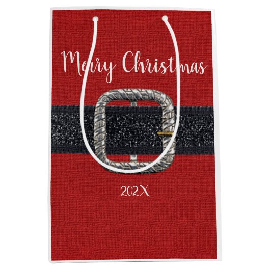 Kerstkerst met kerstfeest medium cadeauzakje (Voorkant)