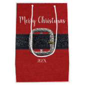 Kerstkerst met kerstfeest medium cadeauzakje (Achterkant)