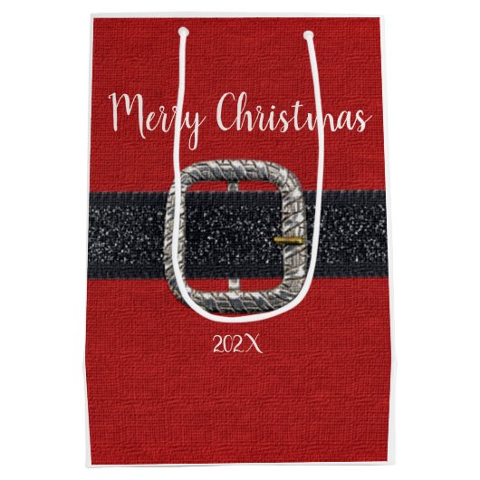 Kerstkerst met kerstfeest medium cadeauzakje (Achterkant)