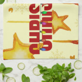 Kerstkerst met moderne kool theedoek (Gevouwen)