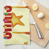 Kerstkerst met moderne kool theedoek (Quarter Fold)