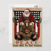  kerstkerst met patriottische kerstmis briefkaart (Voorkant / Achterkant)