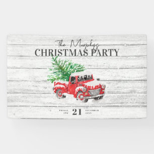 kerstkerst met Red Truck Spandoek