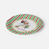  kerstkerst met Retro Santa Merry Papieren Bordje (Gekanteld)