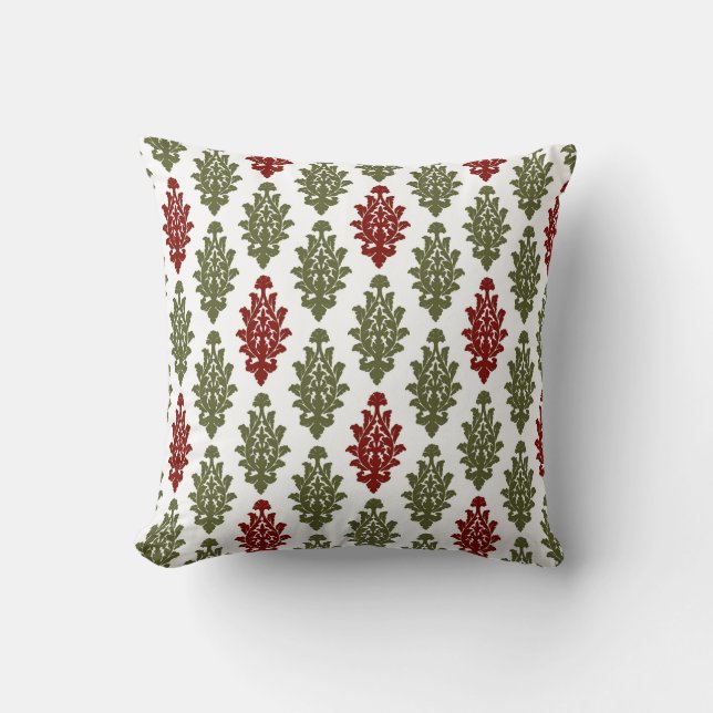 Kerstkerst met rode of groene ontwerper kussen (Voorkant)