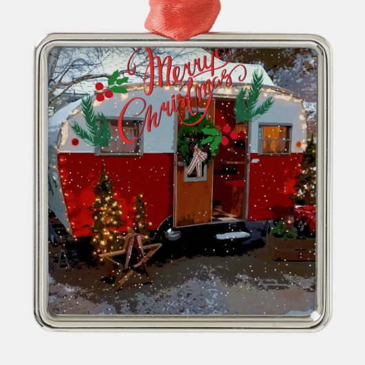  kerstkerst metalen ornament (Voorkant)