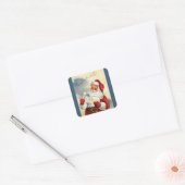  kerstkerst naar alle blauw vierkante sticker (Envelop)