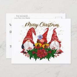 Kerstkerst: Poinsettia Trendy Kerstmis Briefkaart