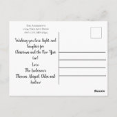 Kerstkerst: Poinsettia Trendy Kerstmis Briefkaart (Achterkant)