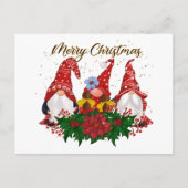 Kerstkerst: Poinsettia Trendy Kerstmis Briefkaart (Voorkant)