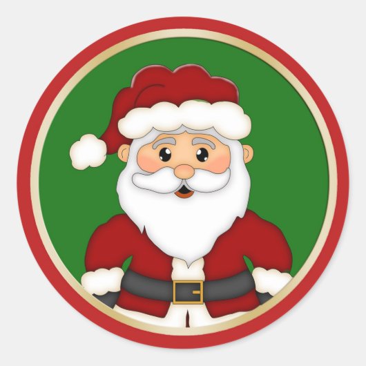 Kerstkerst Ronde Sticker (Voorkant)