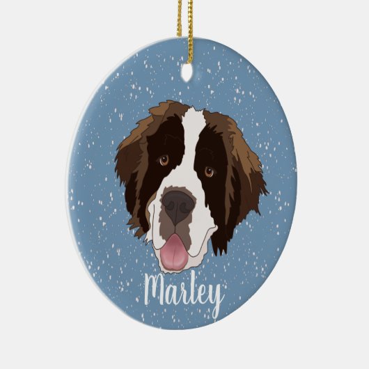 kerstkerst van Sint Bernard Keramisch Ornament (Rechts)