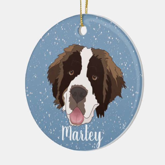  kerstkerst van Sint Bernard Keramisch Ornament (Links)