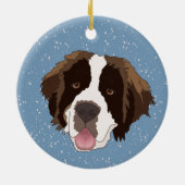 kerstkerst van Sint Bernard Keramisch Ornament (Achterkant)