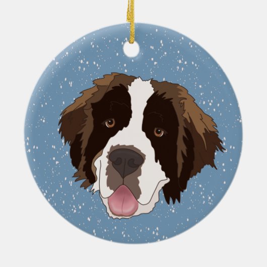 kerstkerst van Sint Bernard Keramisch Ornament (Achterkant)