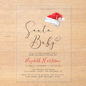 KerstkerstBaby shower voor kerstmis Baby Acryl Uitnodigingen (Voorkant)