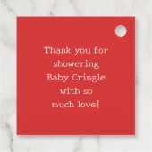 KerstkerstBaby shower voor kerstmis Baby Bedankjes Labels (Achterkant)