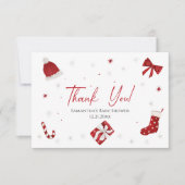 KerstkerstBaby shower voor kerstmis Baby Bedankkaart (Voorkant)