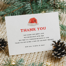 KerstkerstBaby shower voor kerstmis Baby Bedankkaart