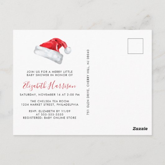 KerstkerstBaby shower voor kerstmis Baby Briefkaart (Achterkant)