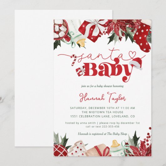 KerstkerstBaby shower voor kerstmis Baby Kaart (Voorkant / Achterkant)