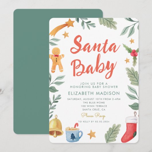 KerstkerstBaby shower voor kerstmis Baby Kaart (Voorkant / Achterkant)