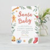 KerstkerstBaby shower voor kerstmis Baby Kaart (Staand voorkant)