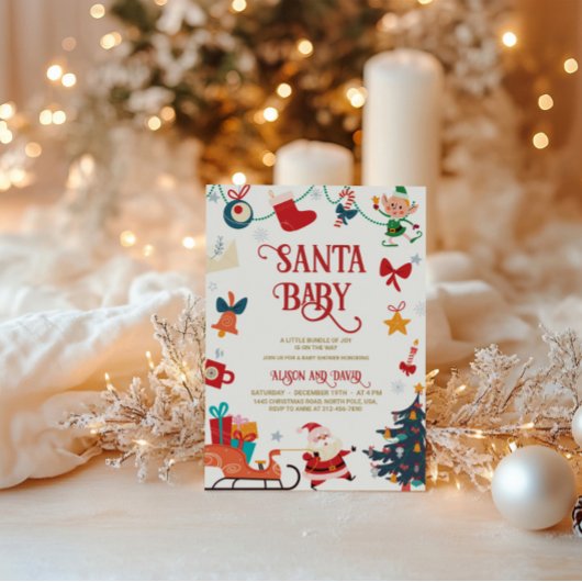KerstkerstBaby shower voor kerstmis Baby Kaart