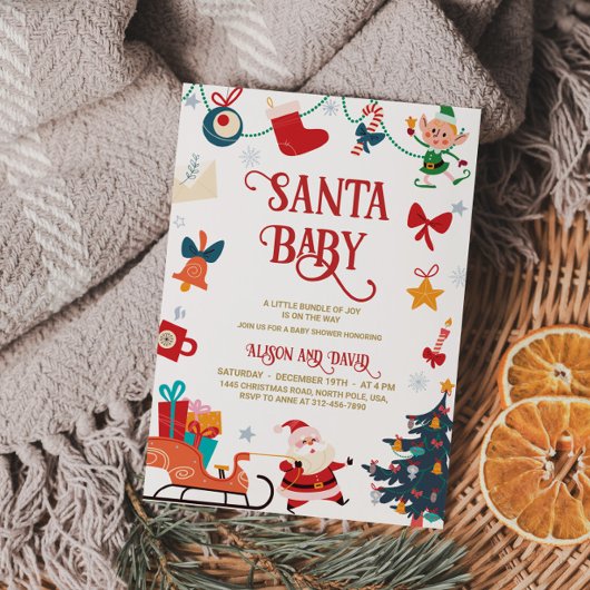 KerstkerstBaby shower voor kerstmis Baby Kaart