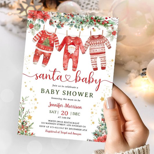 KerstkerstBaby shower voor kerstmis Baby Kaart
