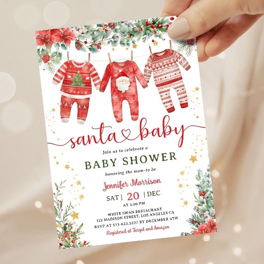 KerstkerstBaby shower voor kerstmis Baby Kaart