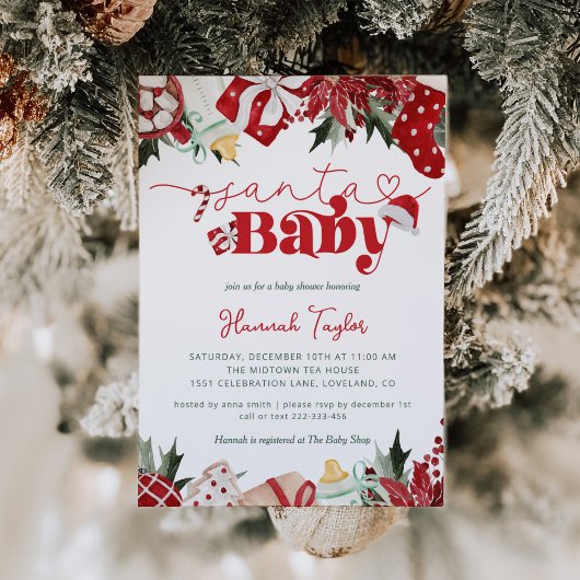 KerstkerstBaby shower voor kerstmis Baby Kaart