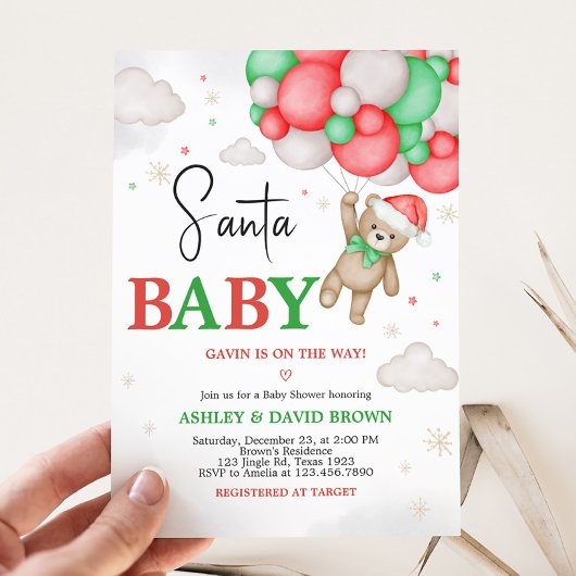 KerstkerstBaby shower voor kerstmis Baby Kaart