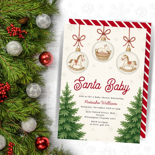 KerstkerstBaby shower voor kerstmis Baby Kaart