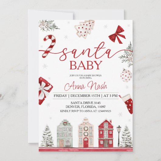 KerstkerstBaby shower voor kerstmis Baby Kaart (Voorkant)