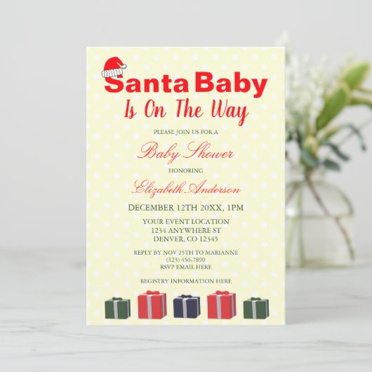 KerstkerstBaby shower voor kerstmis Baby Kaart (Staand voorkant)