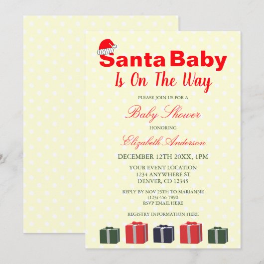 KerstkerstBaby shower voor kerstmis Baby Kaart (Voorkant / Achterkant)