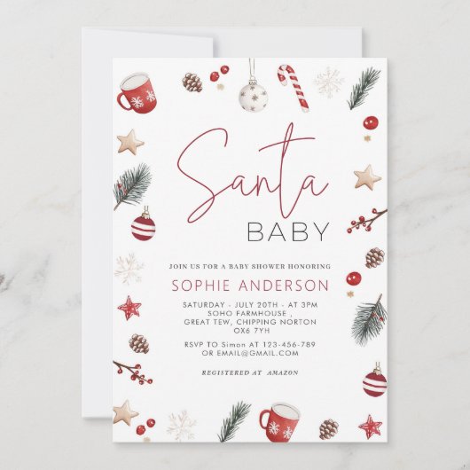 KerstkerstBaby shower voor kerstmis Baby Kaart (Voorkant)