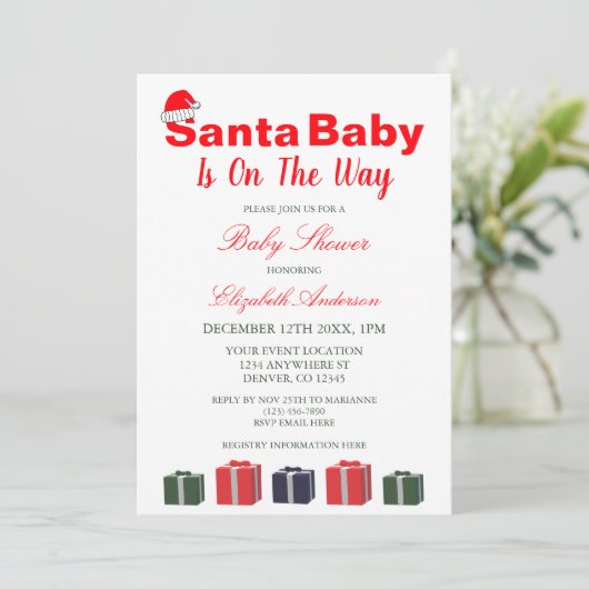 KerstkerstBaby shower voor kerstmis Baby Kaart (Staand voorkant)